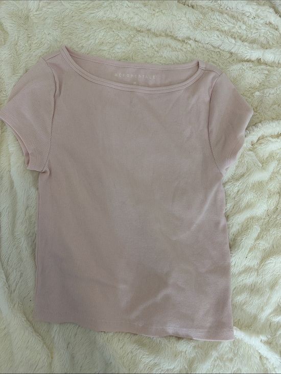 Aeropostale Tops - Aeropostale Pale Pink Ribbed Tee Top